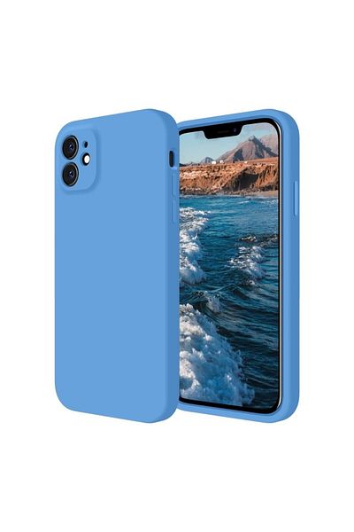 OEM Carcasă compatibilă pentru iPhone 11 din silicon cu interior din microfibră și protecție pentru cameră - Albastră