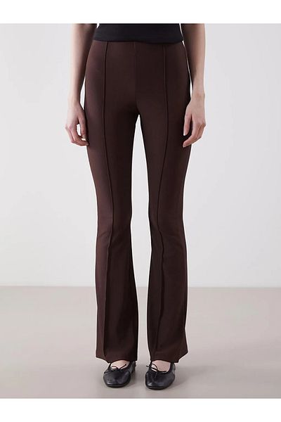 LC Waikiki Lcw Vision Brown Elastic Waist Women's Leggings Trousers