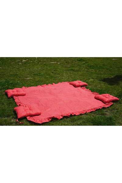UMEL HOME piknik seti (5parça. 1 adet sofra bezi 4 adet oturma minderi)