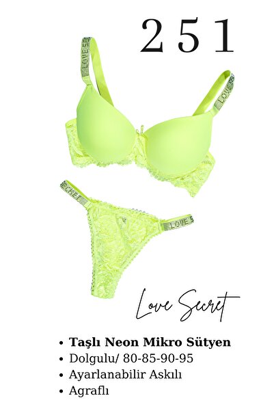 Star مجموعة حمالة الصدر الصغيرة من MURAYS للنساء مع أحجار النيون