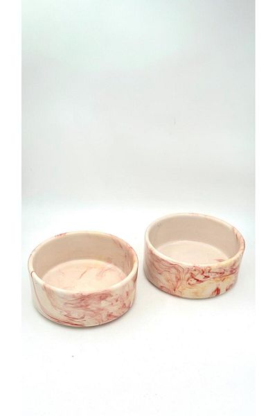 NitruDesign Ceramic Cat and Dog Food Water Bowl - 2 Pieces
