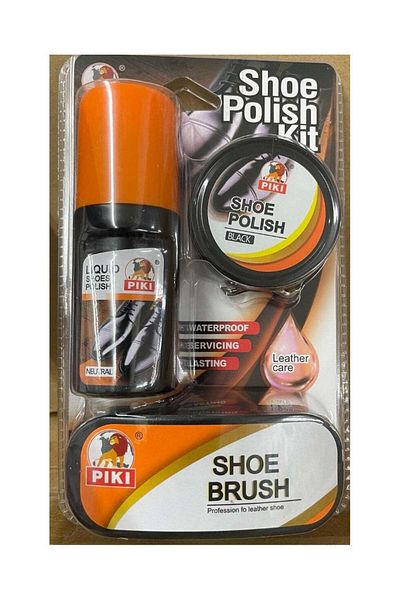 Piki Pack of 3 Items Shoe Polish Kit, Complete Set