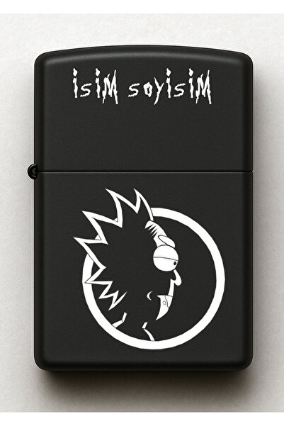 Melek Pazarı Rick and Morty Grandpa Rick Desenli Kişiye Özel İsimli Siyah Ben...