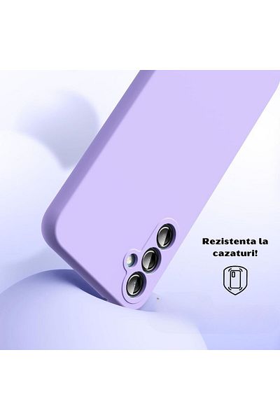 OEM Carcasă compatibilă Samsung A54 5G din silicon catifelat cu protecție pentru cameră - Violet