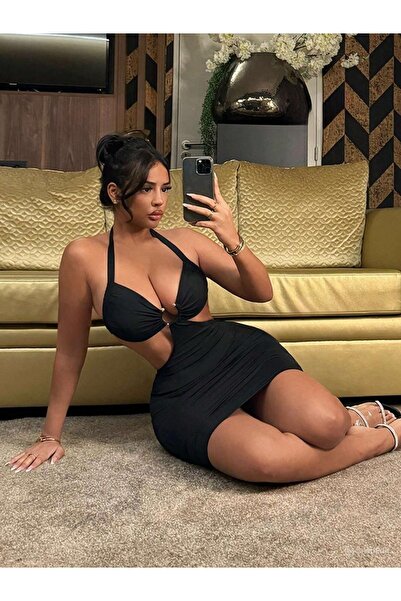Misslovefantasy Halka Detaylı Göğüs Dekolteli Boyun ve Sırttan Bağlamalı Gece...