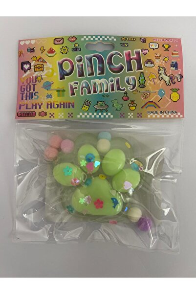 Twins Stars 1 ADET IŞIKLI Kedi Patisi Squishy Oyuncağı Sukuşi (7,5x6,5cm)