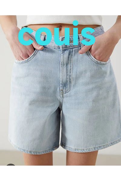 couis Women's Jean Lycra Shorts Snow Wash