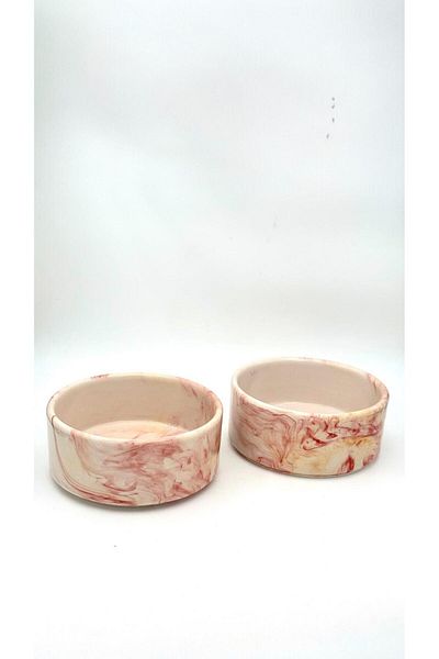 NitruDesign Ceramic Cat and Dog Food Water Bowl - 2 Pieces