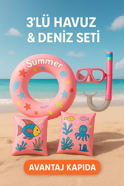 Avantaj Kapıda Children's 3-Piece Pool & Sea Set – Bagel, Armband, Goggles Snorkel (3–7 Years / 25 kg)