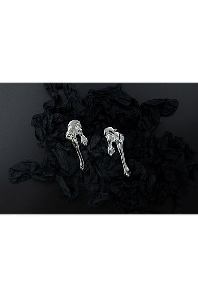 1881 STORE Vip Silver Big Heavy Vintage Water Drop Earrings