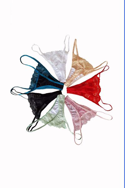 BLD by Exclusive Set of 7 thong panties, lace, multicolor, FANTAZIA, BLD by Exclusive