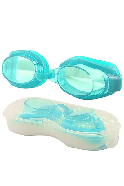 MUBX Set of 2 Pool Sea Swimming Goggles with Cloth Boneli Boxed Uv Protected Swimming Goggles Set