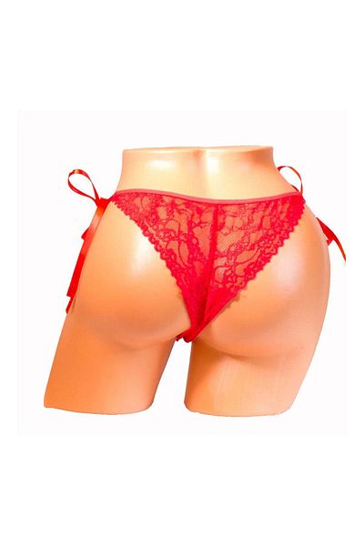BLD by Exclusive Brazilian panties, lace, satin bows, Laurette, red, BLD by Exclusive
