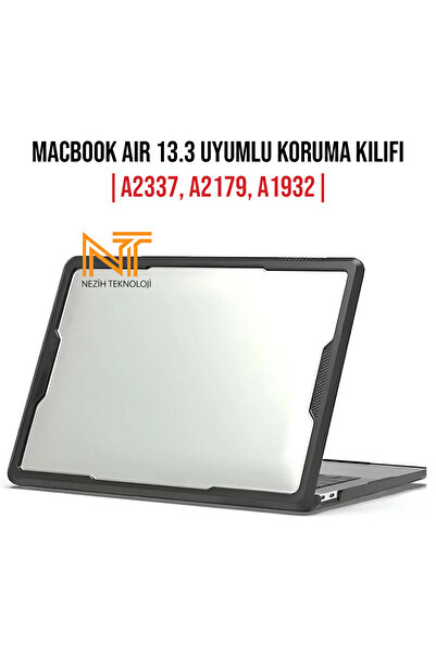 Nezih Case MacBook Air 13.3' A2337 A2179 A1932 Uyumlu Slim, Şeffaf Sert Korum...