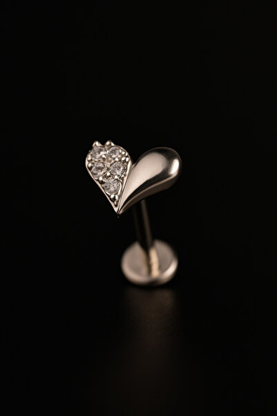 depozoom 316l Cerrahi Çelik Kıkırdak Tragus Ve Tüm Kulak Bölgesine Uygun Kalp...