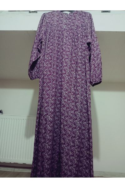 hoaryage Robadan Long Sleeve 100% Viscose Push Flower Mother Dress, Prayer Dress