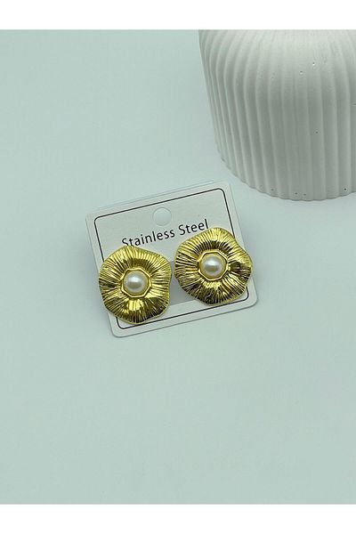 ilvesa shop New Season Non-Tarnish Vip Pearl Model Steel Earrings