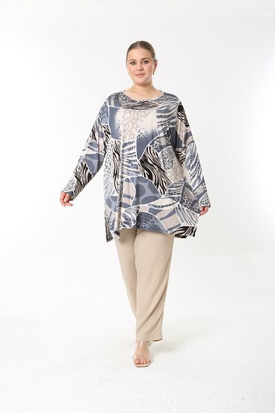XL Modam Women's Summer Long Sleeve Plus Size Tunic