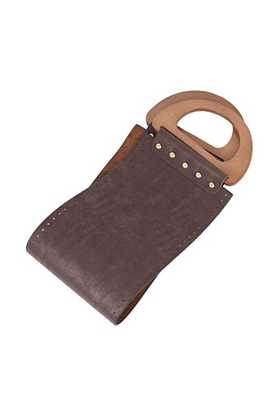 Ritzz Ghete pentru geantă medie, cu mâner din lemn - maro închis