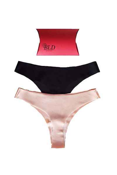 BLD by Exclusive Set, 2 pcs Brazilian thong panties, microfiber, seamless, Julie, BLD by Exclusive