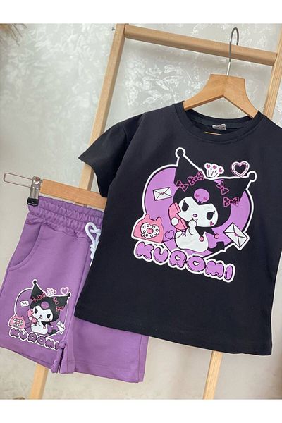 cacakids Kuromi Girl's Shorts Double Set