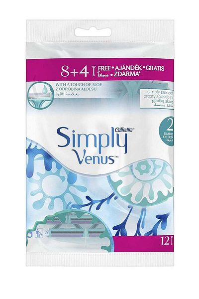 Gillette Simply Venus 2 Blades Disposable Razors 8+4
