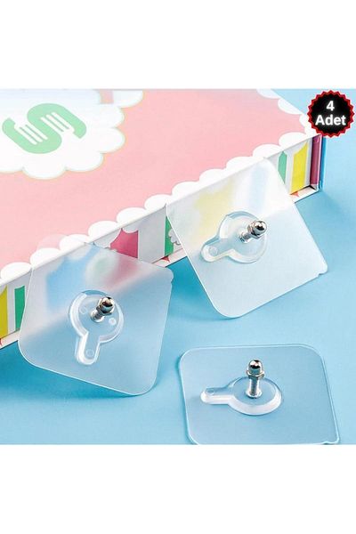 STOREMAX Door Back Clothes Rack Self Adhesive Clear Screw Towel Rack 4 Pcs