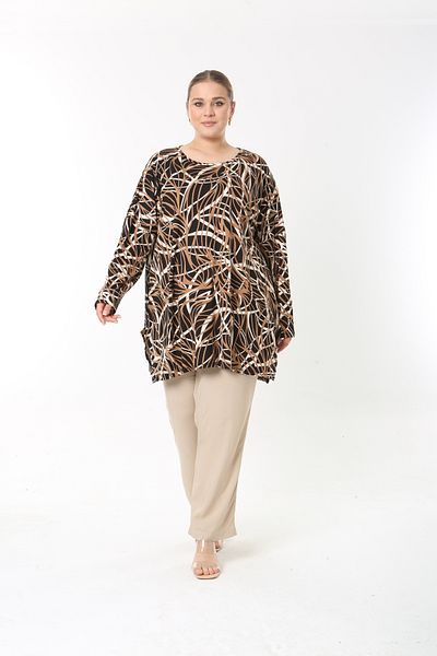 XL Modam Women's Summer Long Sleeve Plus Size Tunic