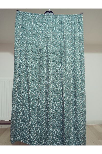 hoaryage Fusta maxi din țesătură de viscoză cu model colorat, cu talie elastică, fustă de rugăciune, mărimea 36-48