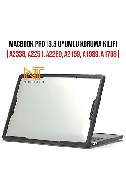 Nezih Case MacBook Pro 13.3' A2338 A2251 A2289 A2159 A1989 A1708 Uyumlu Slim Şeffaf Sert Koruma Kılıfı