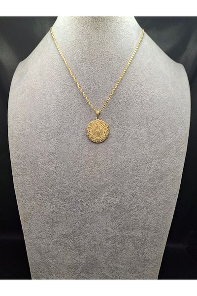 Han Ticarethane Gold Color Full Ziynet Gold Model Steel Necklace