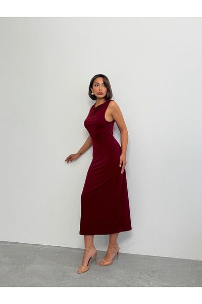 fhk atelier Women's Sandy Open Waist Slit Long Dress