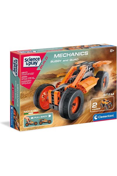 CLEMENTONI Science & Play - Mechanics Lab - Buggy and Four-Wheel Drive Set - Ages 8 and Up