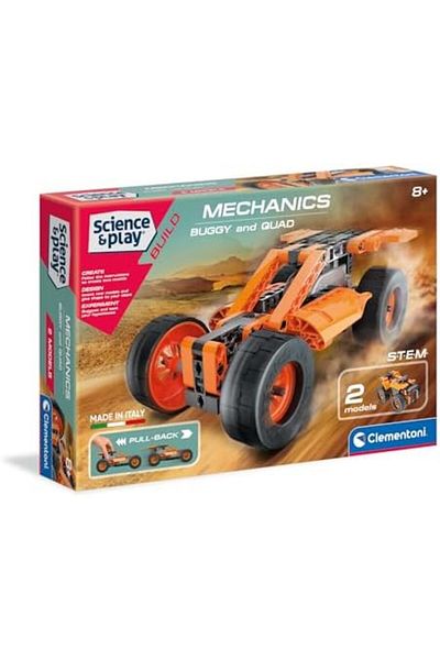 CLEMENTONI Science & Play - Mechanics Lab - Buggy and Four-Wheel Drive Set - Ages 8 and Up