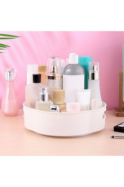 STOREMAX Jvnnastore Round Tray Form Presentation and Service Organizer Table with 360 Degree Rotatable Mechanism