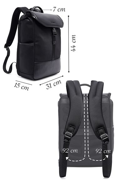 Derimod D-Pack Men's Black Leather Backpack 24Wbd302614