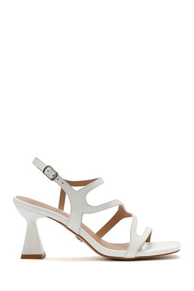 Derimod Women's White Back Tie Thin Heeled Sandals 25Sfe466218