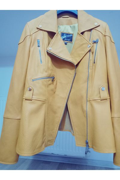 hoaryage Genuine Lambskin Soft Leather, Snake Print Pattern Leather Coat Blazer Crop Coat