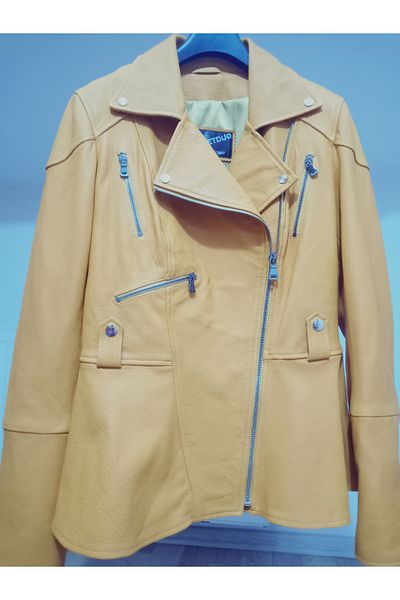 hoaryage Genuine Lambskin Soft Leather, Snake Print Pattern Leather Coat Blazer Crop Coat