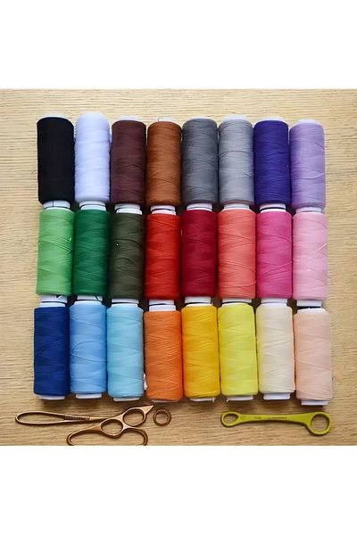 Generic 24Colors Sewing Spools,Yarn Threads Suitable for Home Sewing,Clothing&Fabric Repairs Hand Embroidery