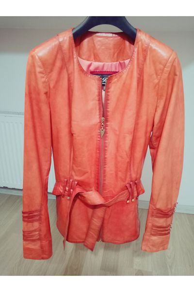 hoaryage Genuine Lambskin Soft Leather, Snake Print Pattern Leather Coat Blazer Crop Coat
