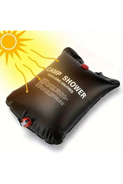 chain 20L PVC Portable Shower-Purpose Solar Powered with Detachable Hose&Spray Nozzle for Bathing,Washing