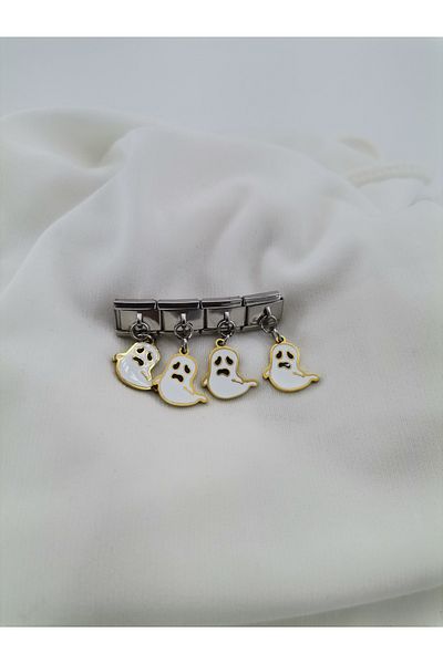 Hobimos 1 Piece Italian Steel Bracelet Charm with Dangle - Italian Steel Bracelet Charm