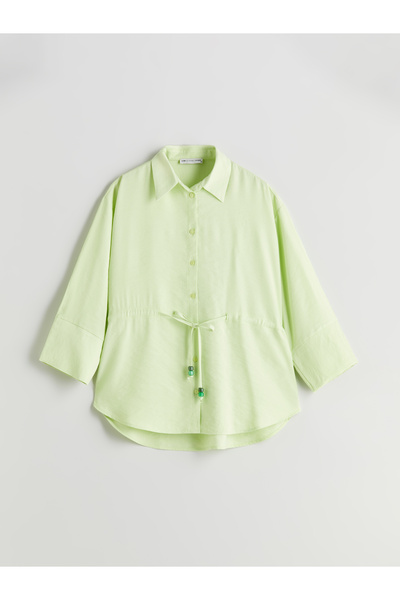 LC Waikiki Oversize Women's Shirt with Tie-Up Rope Detail