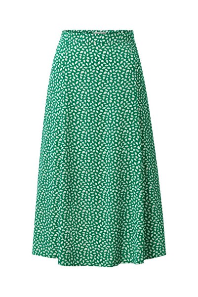 Tchibo Women Allover Print Midi Skirt, Green