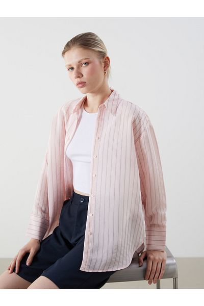 LC Waikiki Striped Oversize Women's Shirt