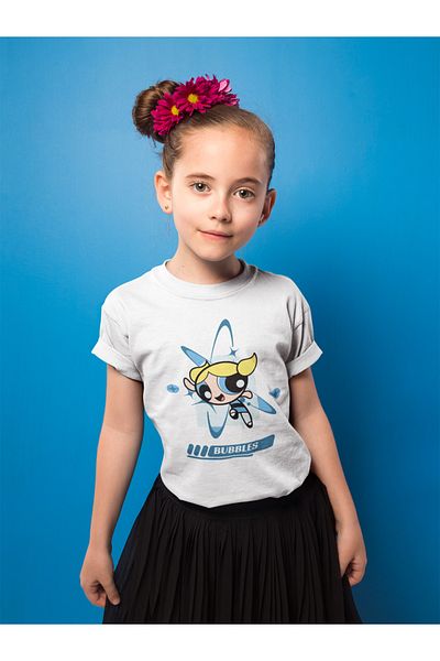SEVBANO Tricou pentru copii unisex cu desene animate Power Puff Girls Bubbles (vârsta 1-12)