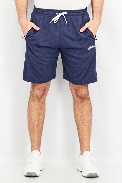 AND1 Men 2 Pieces Brand Logo Printed Active Shorts, Blue/Grey