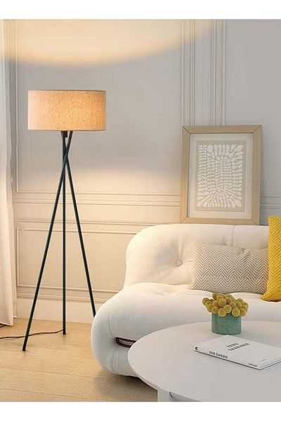 Generic DIDA Floor Lamps Modern Floor Lamp Wrought Iron Tripod Fabric Lighting Decoration Standing Lamp Foot