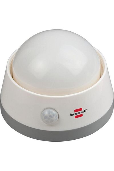 Generic مصباح برينينستول ليلي LED يعمل بالبطارية مع كاشف حركة بالأشعة تحت الحمراء، أبيض ورمادي، 1173290